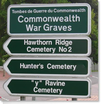 War Graves Road Signs